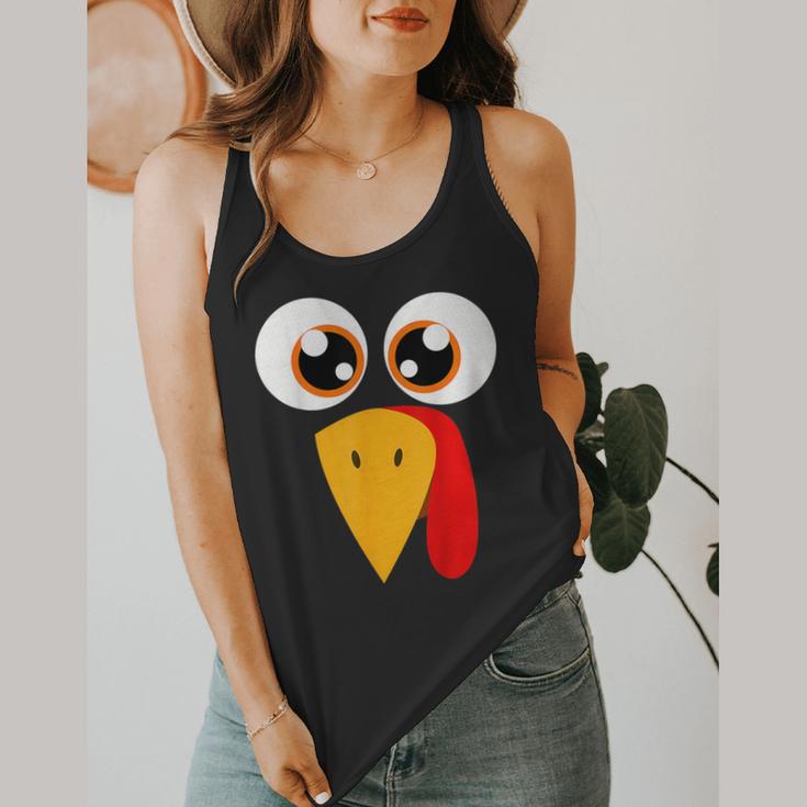 Turkey Face Halloween Costume Thanksgiving Teacher Nurse Flowy Tank, funny design