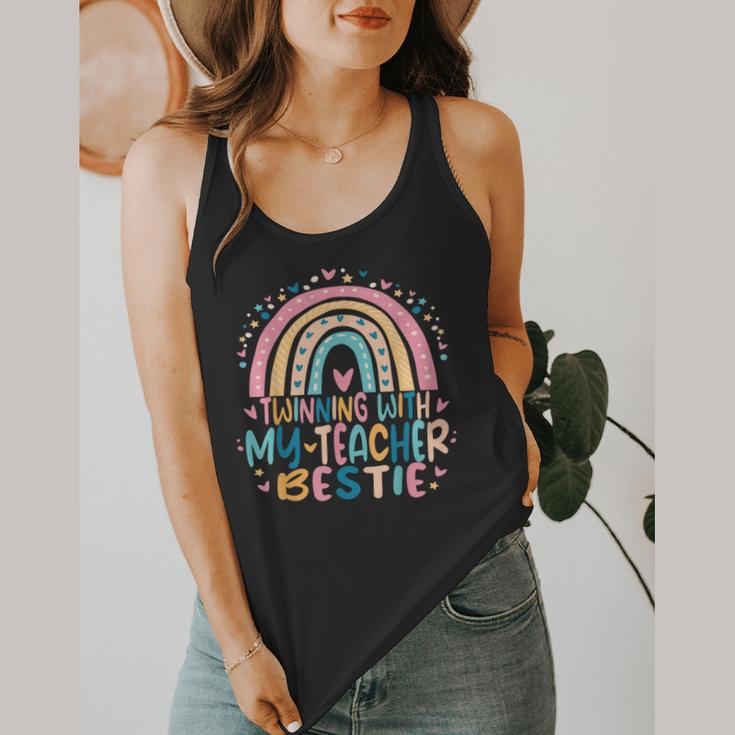 Twinning With My Teacher Bestie Rainbow Matching Teachers Flowy Tank, funny design Twinning With My Teacher Bestie Rainbow Matching Teachers Flowy Tank, funny design