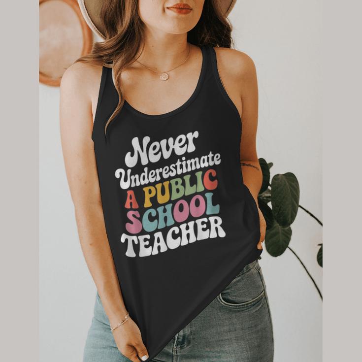 Never Underestimate a Public School Teacher Public Education Flowy Tank, funny design Never Underestimate a Public School Teacher Public Education Flowy Tank, funny design