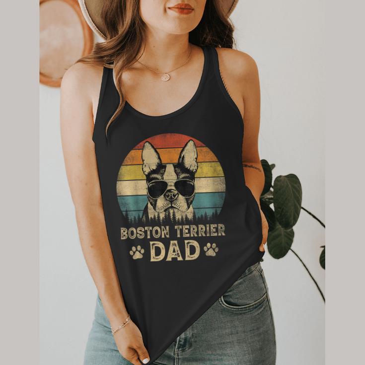 Vintage Boston Terrier Dad Dog Lovers Father's Day Tee Flowy Tank, funny design