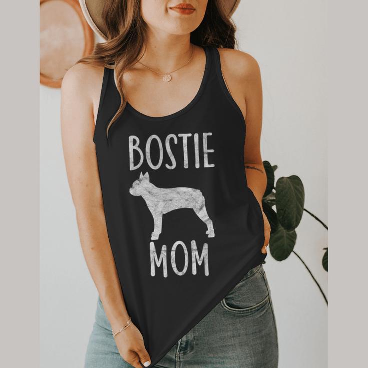 Vintage Boston Terrier Mom Dog Owner Bostie Mother Flowy Tank, funny design