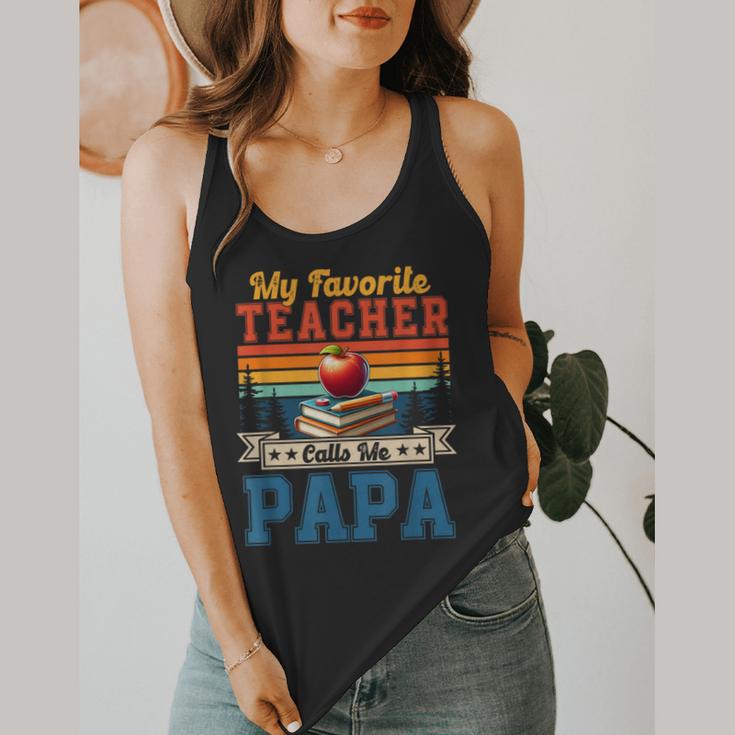 Vintage Retro My Favorite Teacher Calls Me Papa Father's Day Flowy Tank, funny design Vintage Retro My Favorite Teacher Calls Me Papa Father's Day Flowy Tank, funny design