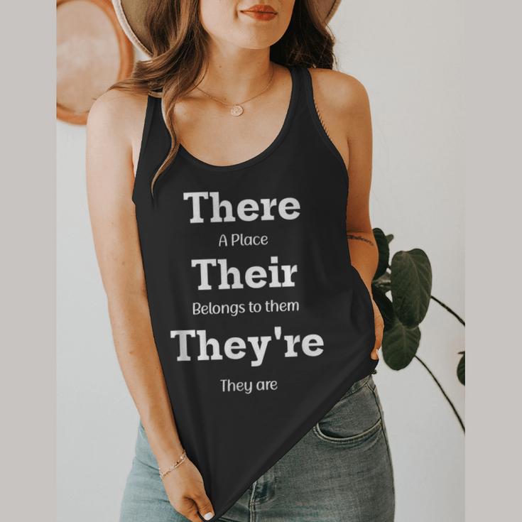 Vocabulary Police Their There They'Re English Teacher Flowy Tank, funny design