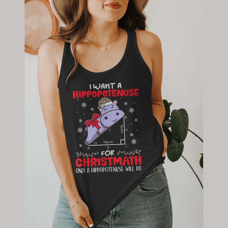 I Want A Hippopotenuse For Christmath Math Teacher Christmas Flowy Tank, funny design I Want A Hippopotenuse For Christmath Math Teacher Christmas Flowy Tank, funny design