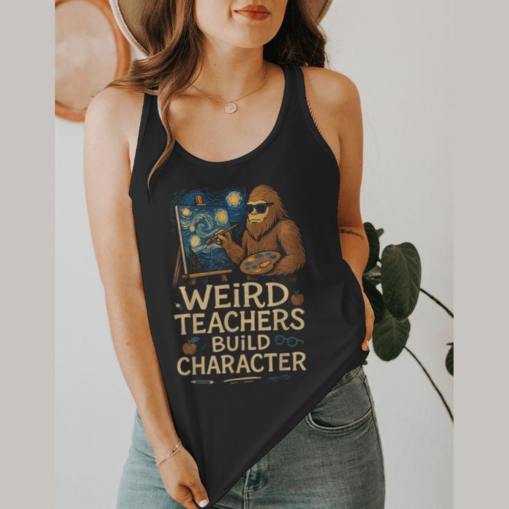 Weird Teachers Build Character Van Bigfoot Art Flowy Tank, funny design