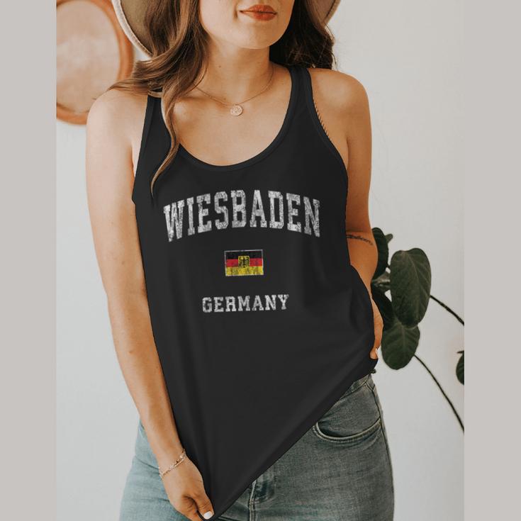 Wiesbaden Germany Vintage Athletic Sports Flowy Tank, funny design