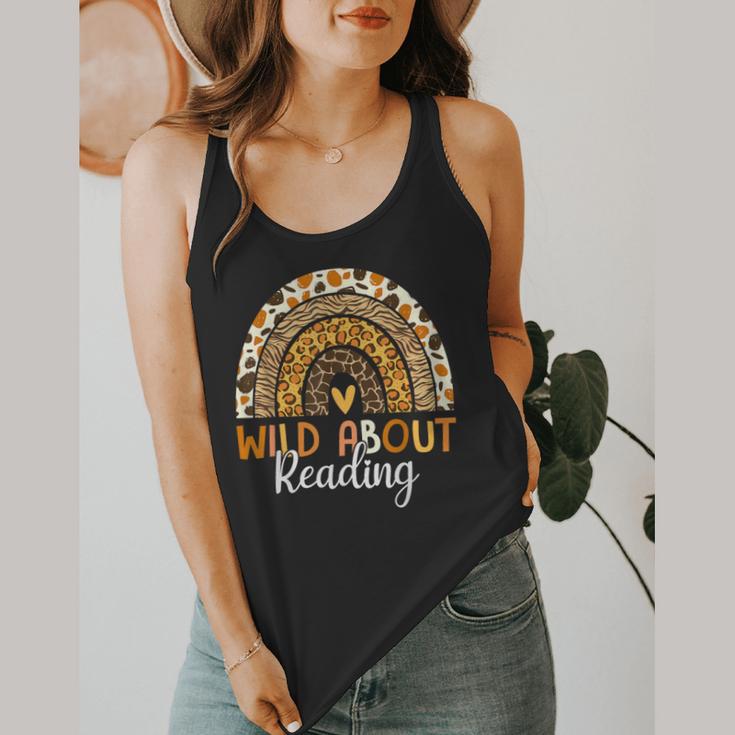 Wild About Reading Teacher Back To School Leopard Rainbow Flowy Tank, funny design Wild About Reading Teacher Back To School Leopard Rainbow Flowy Tank, funny design