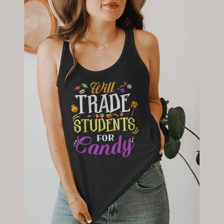 Will Trade Students For Candy Teacher Cute Halloween Costume Flowy Tank, funny design Will Trade Students For Candy Teacher Cute Halloween Costume Flowy Tank, funny design
