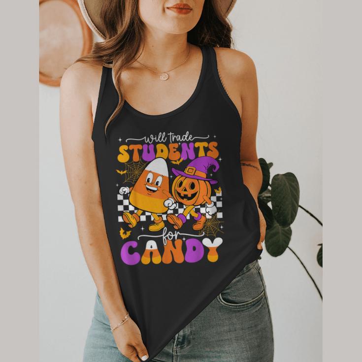 Will Trade Students For Candy Teacher Halloween Flowy Tank, funny design Will Trade Students For Candy Teacher Halloween Flowy Tank, funny design