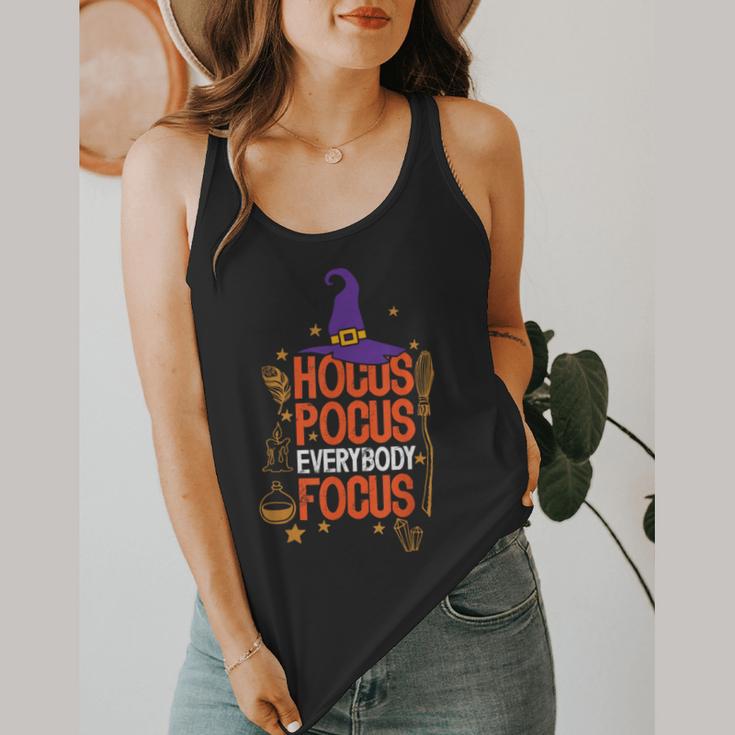 Witchy Halloween Hocus Pocus Everybody Focus Teacher Pumpkin Flowy Tank, funny design Witchy Halloween Hocus Pocus Everybody Focus Teacher Pumpkin Flowy Tank, funny design