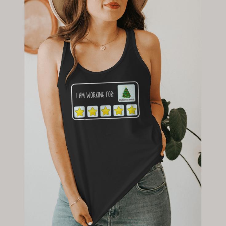 I Am Working For Christmas Break Teacher Christmas Flowy Tank, funny design
