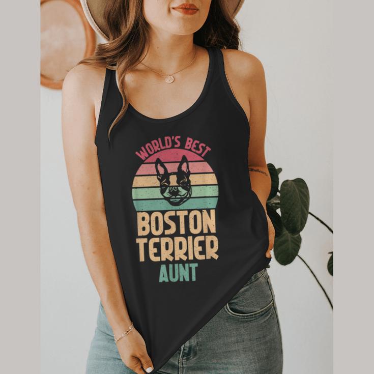 Worlds Best Boston Terrier Aunt Flowy Tank, funny design