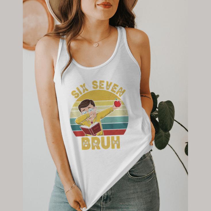 67 Meme Six Seven Bruh Retro Dabbing Teacher School Flowy Tank, funny design
