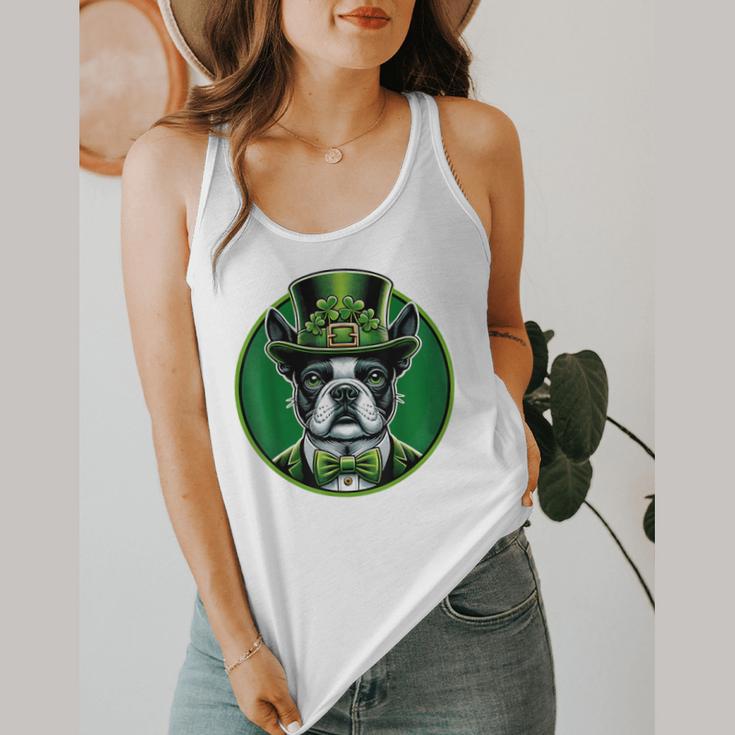 Boston Terrier Dog St Patricks Day Irish Pet Lover Men Women Kids Flowy Tank, funny design