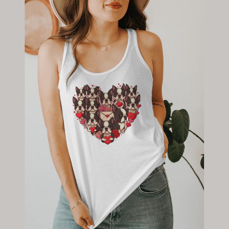 Boston Terrier Heart Valentine Boston Terrier Flowy Tank, funny design