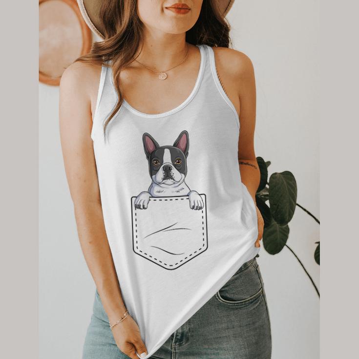 Boston Terrier In The Pocket Cute Boston Terrier Dog Lovers Men Women Girls Kids Flowy Tank, funny design