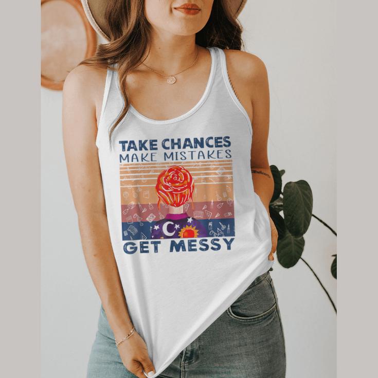Take Chances Make Mistakes Get Messy Vintage Teacher Life Flowy Tank, funny design Take Chances Make Mistakes Get Messy Vintage Teacher Life Flowy Tank, funny design