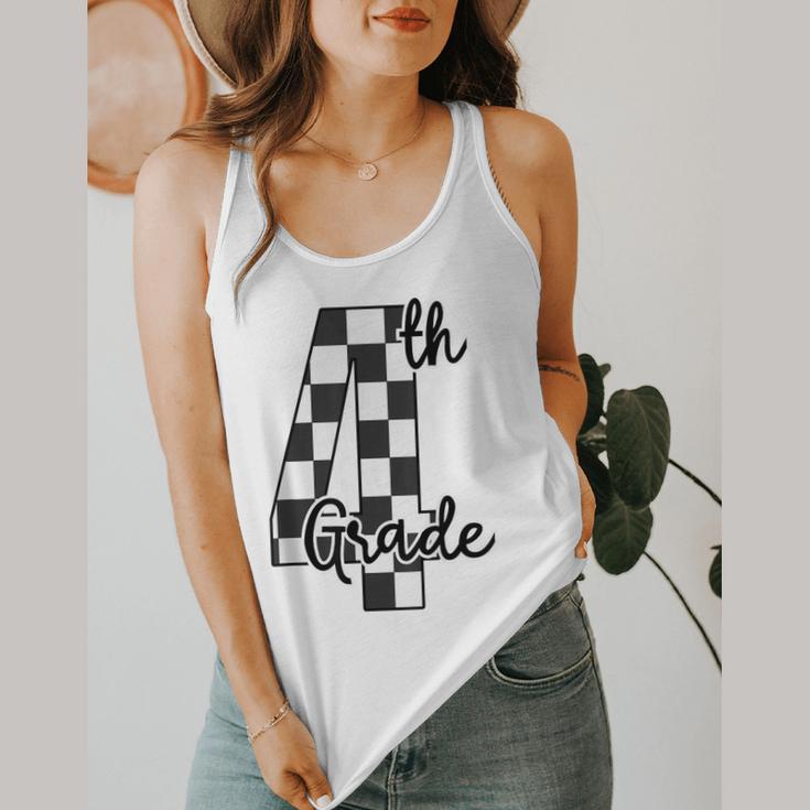 Checkered Fourth Grade Back To School Teachers Students Flowy Tank, funny design Checkered Fourth Grade Back To School Teachers Students Flowy Tank, funny design