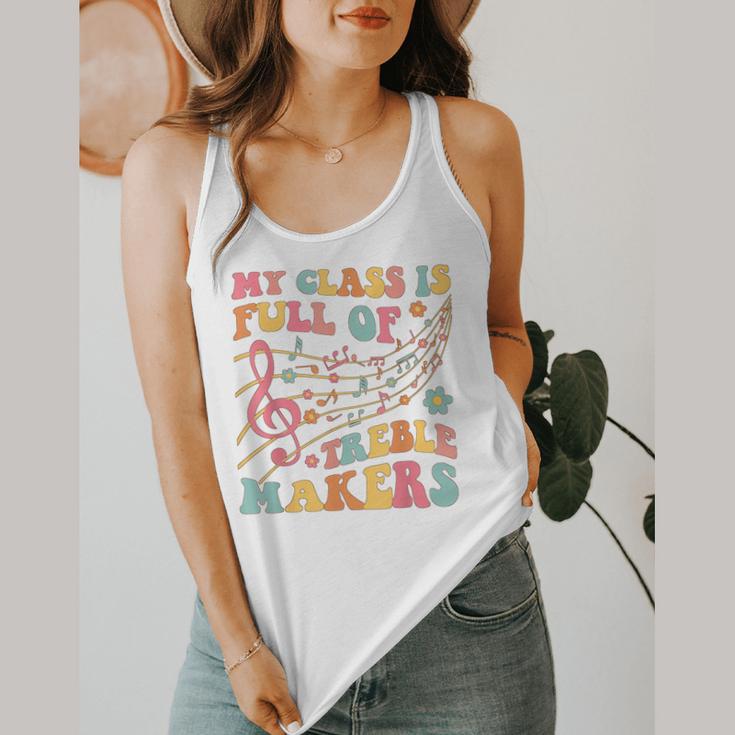 My Class Is Full Of Treble Makers Funny Music Teacher Groovy Men Women Girls Kids Flowy Tank, funny design