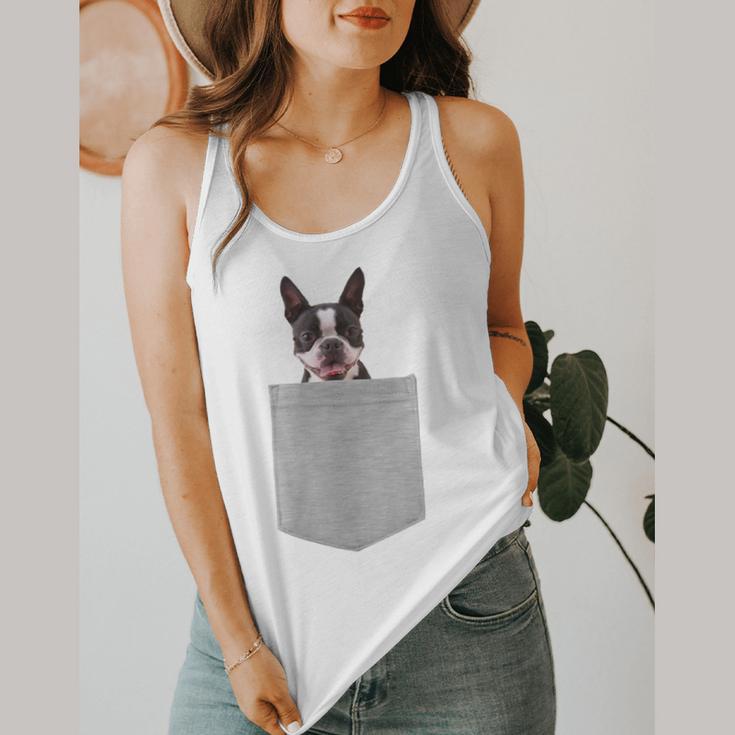 Dog In Your Pocket Boston Terrier For Men Women Girls Kids Flowy Tank, funny design
