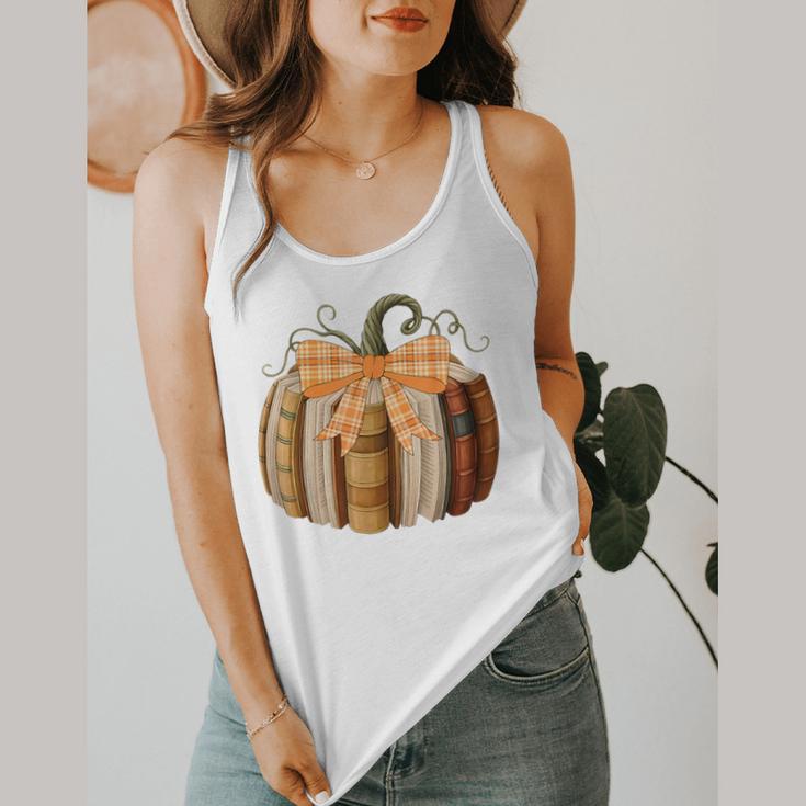 Fall Book Pumpkin Halloween Teacher Librarian Thanksgiving Flowy Tank, funny design Fall Book Pumpkin Halloween Teacher Librarian Thanksgiving Flowy Tank, funny design