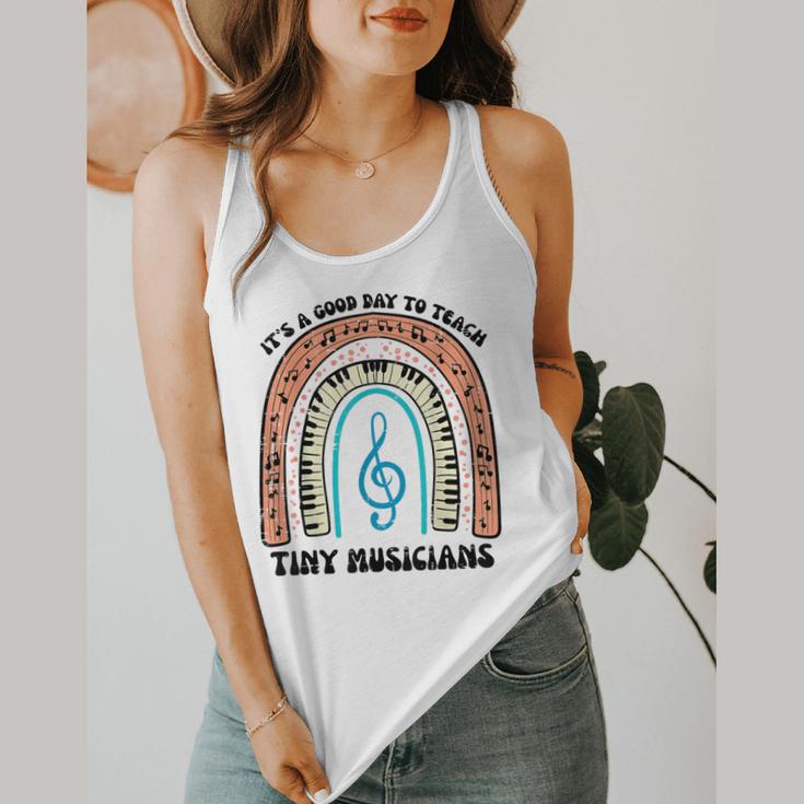Good Day To Teach Tiny Musicians Piano Music Teacher Women Flowy Tank, funny design