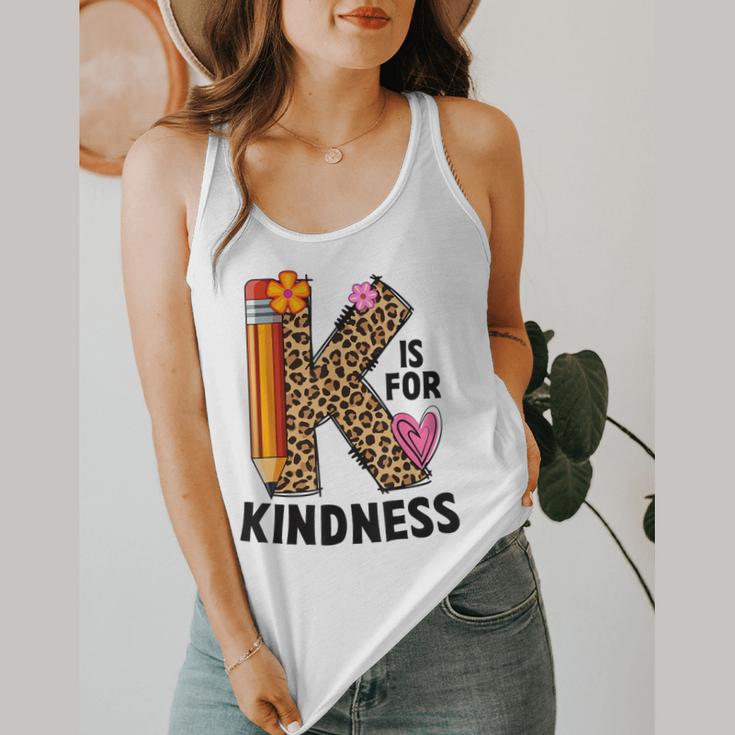 K Is For Kindness Unity Day Teacher Kids Flowy Tank, funny design