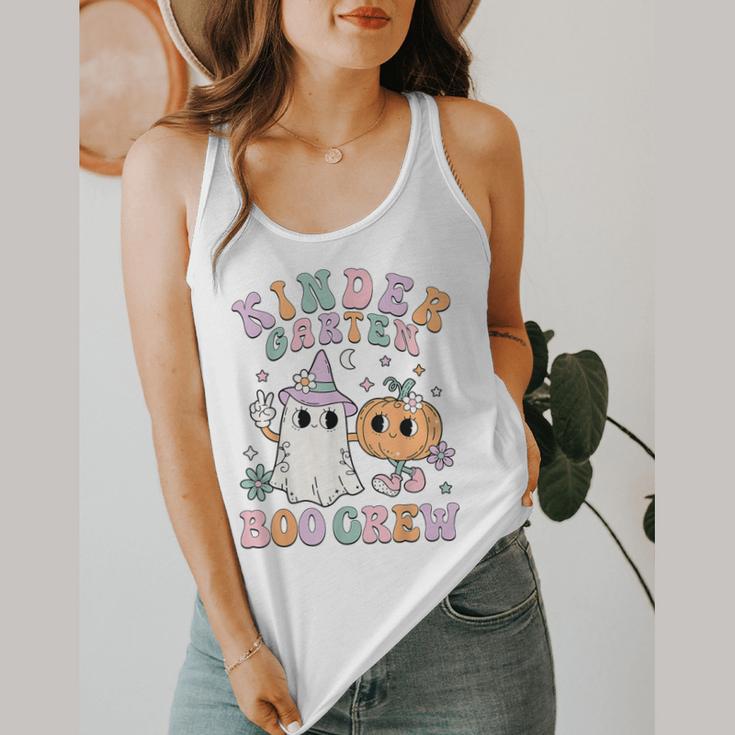 Kindergarten Boo Crew Halloween Floral Ghost Kinder Teacher Flowy Tank, funny design Kindergarten Boo Crew Halloween Floral Ghost Kinder Teacher Flowy Tank, funny design