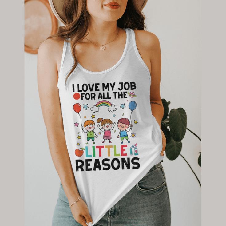 Love Job For Little Reasons Daycare Teacher Graphic Flowy Tank, funny design Love Job For Little Reasons Daycare Teacher Graphic Flowy Tank, funny design