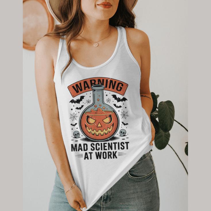 Mad Scientist Pumpkin Science Teacher Halloween Costume Kids Flowy Tank, funny design