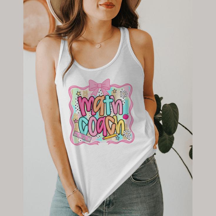 Math Coach Back To School Math Teacher Flowy Tank, funny design
