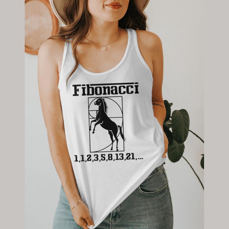 Nerdy Fibonacci Racing Car Horse Math Teacher Men Women Girls Kids Flowy Tank, funny design