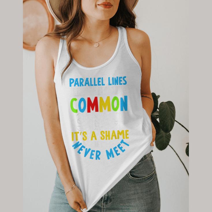 Parallel Lines Math Pun – Teacher Humor Flowy Tank, funny design