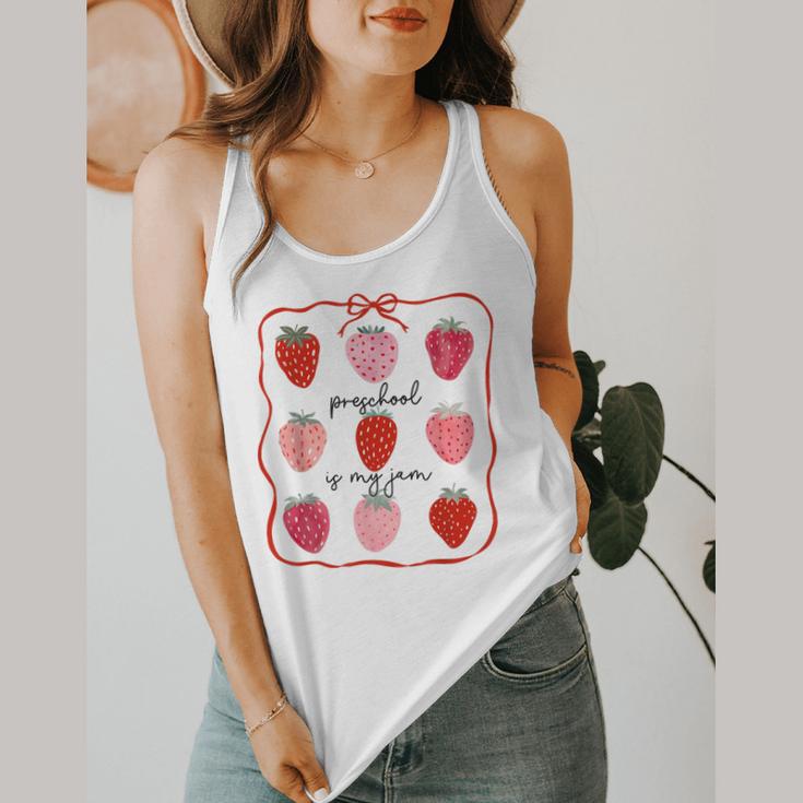 Preschool Is My Jam Strawberry Teacher First Day Of School Flowy Tank, funny design Preschool Is My Jam Strawberry Teacher First Day Of School Flowy Tank, funny design