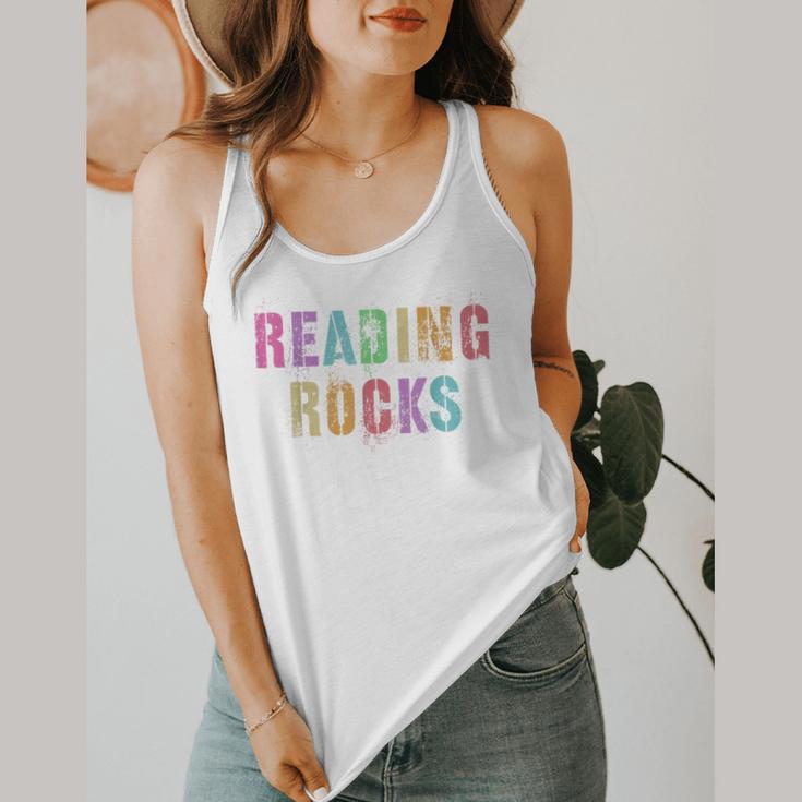 READING ROCKS English Teacher ELA ABCD Read Star Kinder Flowy Tank, funny design READING ROCKS English Teacher ELA ABCD Read Star Kinder Flowy Tank, funny design