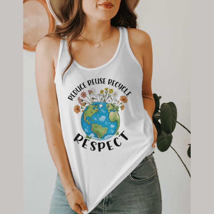 Reduce Reuse Recycle Respect Earth Day Teacher Girl Women Flowy Tank, funny design Reduce Reuse Recycle Respect Earth Day Teacher Girl Women Flowy Tank, funny design