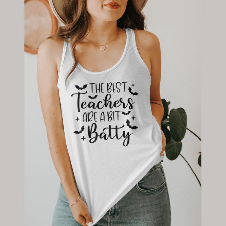 Retro The Best Teachers Are A Bit Batty Halloween Teacher Flowy Tank, funny design
