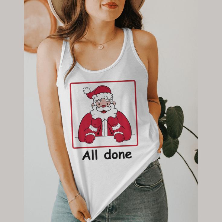 Retro All Done Christmas Special Ed Teacher Team Santa Women Flowy Tank, funny design