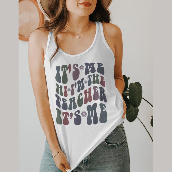 Retro IT'S ME Hi I'm The TEACHER Groovy Testing Squad Pink Flowy Tank, funny design Retro IT'S ME Hi I'm The TEACHER Groovy Testing Squad Pink Flowy Tank, funny design