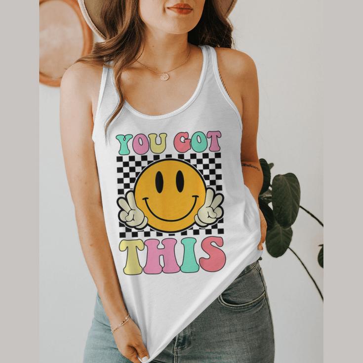 You Got This Retro Smile Motivational Testing Day Teacher Flowy Tank, funny design