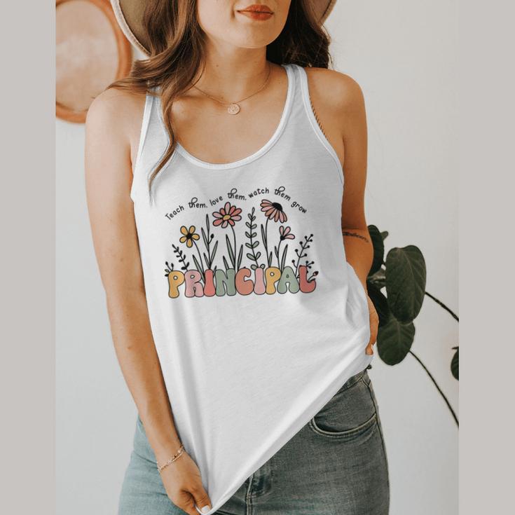 Retro Vintage Floral Principal Shirt For Women Teachers Day Flowy Tank, funny design Retro Vintage Floral Principal Shirt For Women Teachers Day Flowy Tank, funny design
