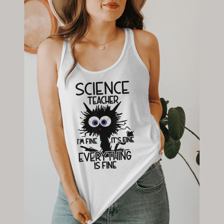 Science Teacher Appreciation Merch -Adults -Youth Grey Classic Fit Modern Science Theme Cartoon Flowy Tank, funny design