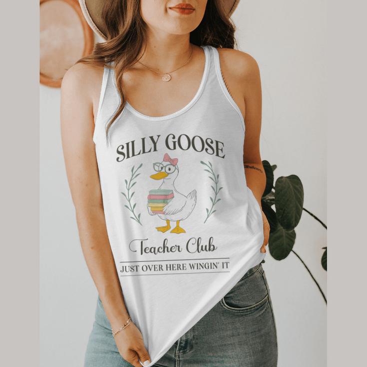 Silly Goose Teacher Club Flowy Tank, funny design Silly Goose Teacher Club Flowy Tank, funny design