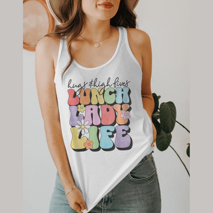 Soul Bleach Teacher Staff First Day Of School Last Hugs & High Fives Lunch Lady Vibes Blue Classic Fit Flowy Tank, funny design Soul Bleach Teacher Staff First Day Of School Last Hugs & High Fives Lunch Lady Vibes Blue Classic Fit Flowy Tank, funny design