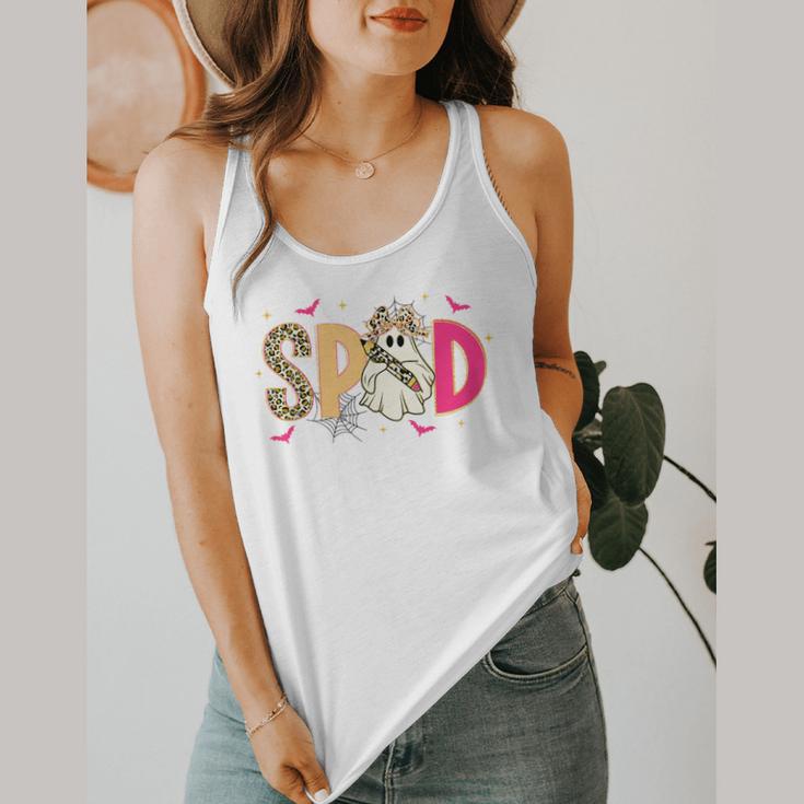 Sped Teacher Halloween Ghost Special Education Preppy Fall Flowy Tank, funny design Sped Teacher Halloween Ghost Special Education Preppy Fall Flowy Tank, funny design