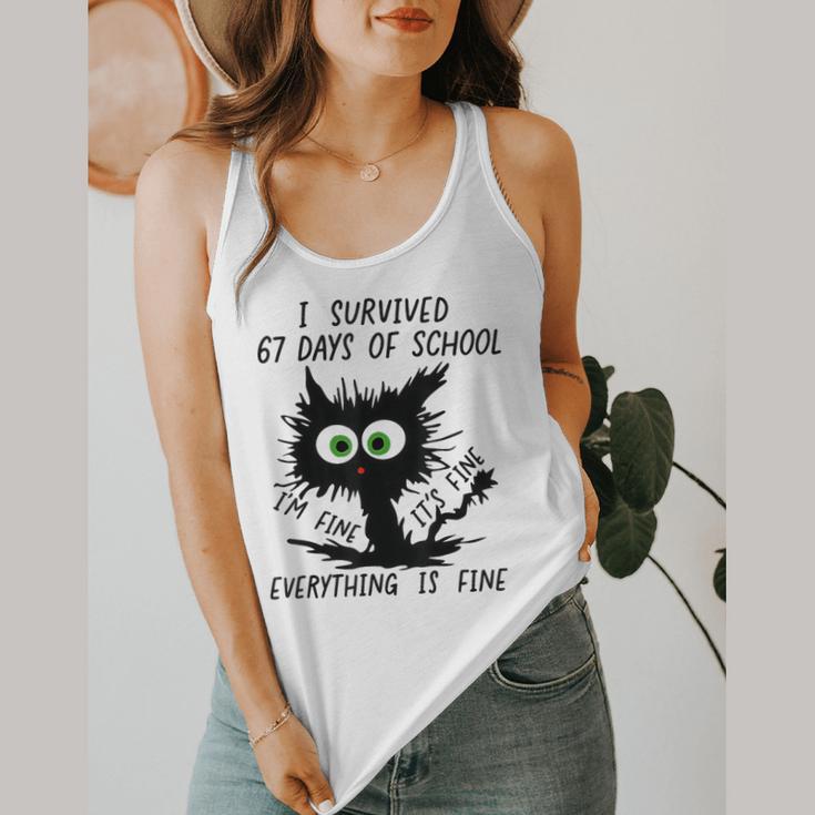 I Survived 67 Days Of School Teachers Students Humor Flowy Tank, funny design I Survived 67 Days Of School Teachers Students Humor Flowy Tank, funny design