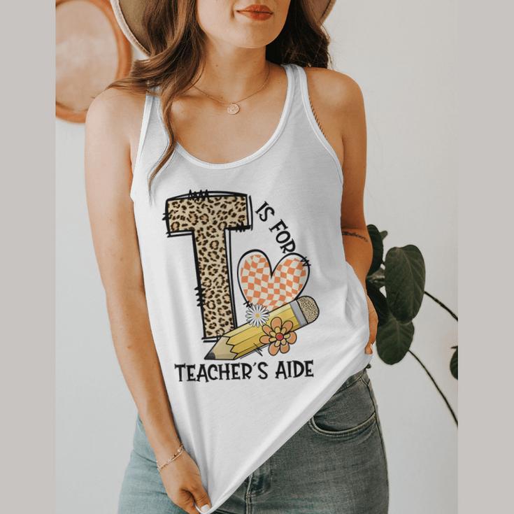 T Is For Teacher’s Aide Back To First Day Of School Leopard Men Women Girls Kids Flowy Tank, funny design T Is For Teacher’s Aide Back To First Day Of School Leopard Men Women Girls Kids Flowy Tank, funny design