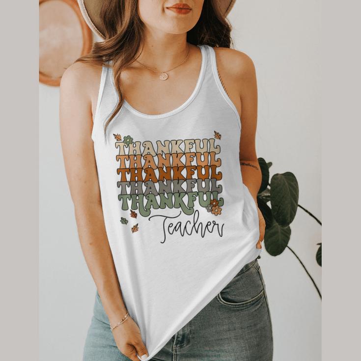 Thankful Teacher Thanksgiving Fall Pumpkin Turkey Flowy Tank, funny design Thankful Teacher Thanksgiving Fall Pumpkin Turkey Flowy Tank, funny design
