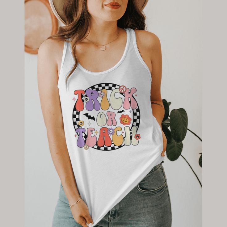 Trick Or Teach Retro Groovy Halloween Teacher Flowy Tank, funny design Trick Or Teach Retro Groovy Halloween Teacher Flowy Tank, funny design