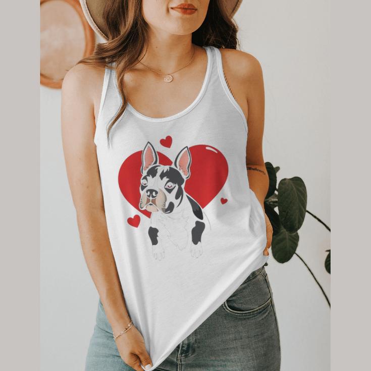Valentine's Day Boston Terrier Heart Flowy Tank, funny design